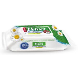 Papier toaletowy celulozowy VELVET Rum&Aloe, nawilżany, 42 listki, biały