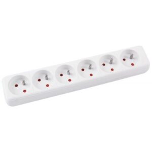 Przedłużacz OFFICE PRODUCTS, 6 gniazd, 3m, z uziemieniem, biały