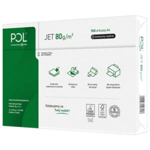 Papier kserograficzny IP POL JET, A4, klasa A, 166CIE, 80gsm, 500ark.