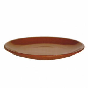 Gliniany talerz śr.26,2xh.3 cm terracotta
