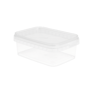 Pojemnik PP prostokątny 280ml z pokrywką 12x8,8x4,2 cm transparent, op.420kpl.WIELORAZOWE