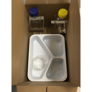 Pudełko z uchwytem DIETA BOX na pojemniki obiadowe + 2 butelki/puszki/kubki, 325x197x195 op. 50 sztuk