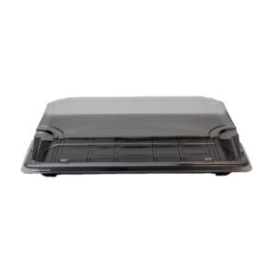 SUSHI OP-09 24x14,5cm czarny spód + krystaliczna pokrywka ANTIFOG kpl 50 sztuk