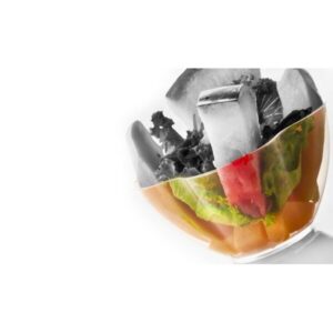 FINGERFOOD - miseczka DOMINO NUVOLETTA 6,4x6,4x3cm 60ml transparentna PS op. 50 sztuk