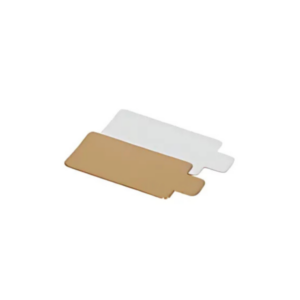 Złoty krążek pod tort prostokątny 5x10cm op.200szt. 730g monoporcja