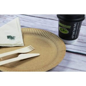 Talerz papierowy NATURE brązowy 15cm gramatura 300g, cena za 100 sztuk