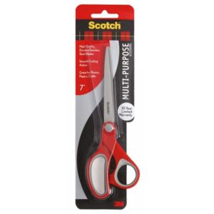 Nożyczki biurowe SCOTCH® (1427), ergonomiczne, 18cm, czerwono-szare