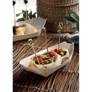 FINGERFOOD - miseczka z drewna 19xh.10cm "łódka" op. 50 sztuk