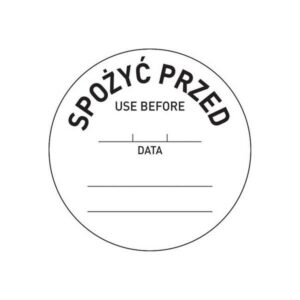 Naklejka food safety - „spożyć przed”