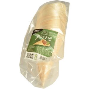 FINGERFOOD - rożki drewniane śr.9,5xh.18cm op. 50 sztuk