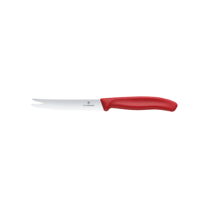 Victorinox Swiss Classic Nóż do sera i kiełbasy, ostrze ząbkowane, 110mm, czerwony
