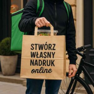 Torba cateringowa klockowa 320/220/245 z uchem płaskim (szerokie dno) op. 50 sztuk