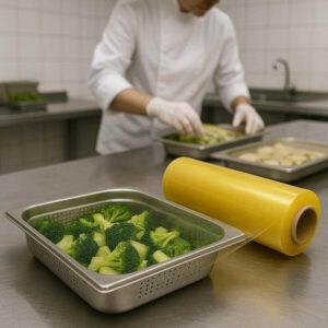 Folia do żywności PVC 35 cm długość 1100 metrów, TnP żółta