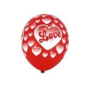 Balony 12 czerwone z nadrukiem LOVE op. 50 sztuk"