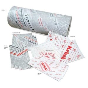 Torebki KEBAB/BURGER gruba papierowa 16x17cm nadruk gazeta , cena za opakowanie 1000 sztuk