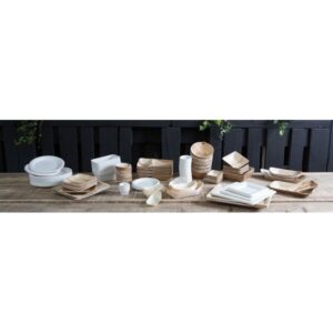 Talerz z liści palmowych, kwadratowy 150x150x10mm op. 25 sztuk