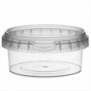Pojemnik PP okrągły 180ml z pokrywką fi.9,5x4,4cm transparent, op. 600 kpl.