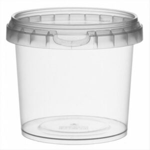 Pojemnik PP okrągły 365ml z pokrywką fi.9,5x6,5cm transparent, op. 375 kpl.