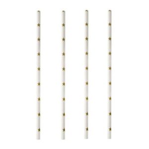 Słomki papierowe 6mm dł.20cm STARS op. 100 sztuk