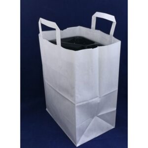 Torba biała z uchem 250x170x340 idealna do pojemników obiadowych zgrzewanych, 50 szt.
