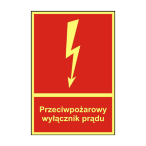 BB012 P-poż. wyłącznik prądu 148x100mm PN - płyta sztywna