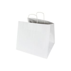Torba klockowa 360x330x320 BL ucho skręcane BIAŁA PIZZA BAG - 100g, opakowanie 100szt