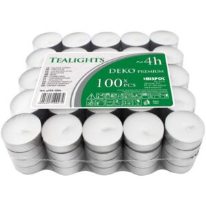 Świece podgrzewacze (teelights) Bispol Deko p10-100, 4-godzinne, 100 sztuk